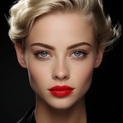 Beautiful blond woman with blue eyes, elegant and glamorous fashion model generated by AI Beautiful blond woman with blue eyes, elegant and glamorous fashion model generated by artificial intellingence